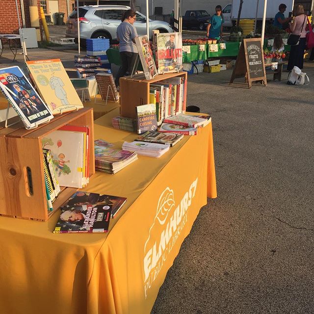 Gooooooood morning!! Stop by our booth at the Farmers Market (York and Vallette) from 7 a.m. - 1 p.m. today. Pick up a book or two, ask us about our new Makery, and pick up a Teen/Adult summer reading log!