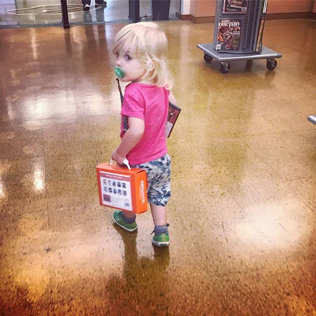 Launchpads are tablets preloaded with games and brain boosters that you can check out and take home (in a flashy orange case!). Available for all ages, including pre-readers like Oscar. (Link in profile) #library #elmhurstil #tablet #games #preschool #earlyliteracy