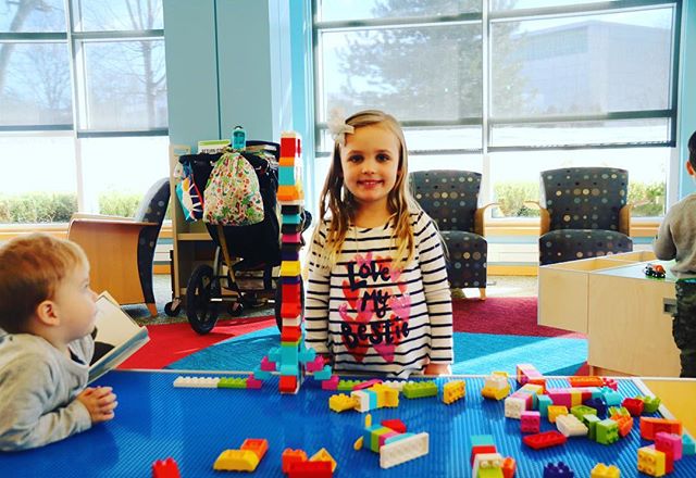 Soaking in some sun in the new Learning Garden! #preparetobeamazed #kidslibrary #elmhurstil #buildingconfidence