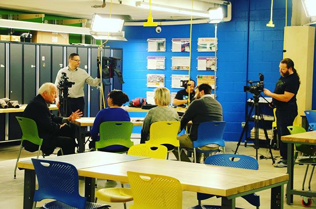 Ken Bartels, host of “Elmhurst NOW!” interviewed a panel of EPL staffers in the Makery for an upcoming episode. Look for it in February on ElmhurstTV. #elmhurstmakery #behindthescenes #elmhurstil #library #makerspace