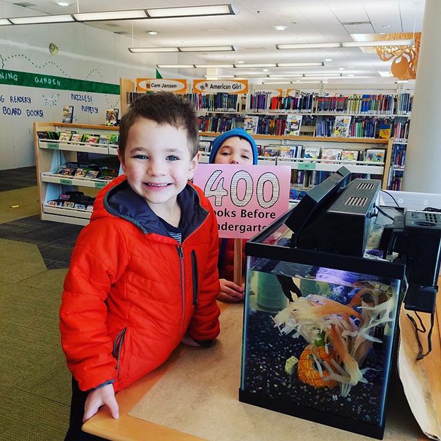 Feed the frogs when you read 400 books! #1000booksbeforekindergarten #earlyliteracy #elmhurstil #library