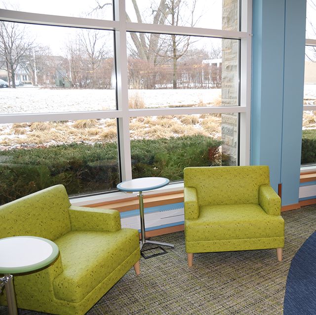 Renovation update: new furniture arrived this week. It’s extra roomy for cuddling up with a child and a good story! #library #renovation #elmhurstpubliclibrary #preparetobeamazed