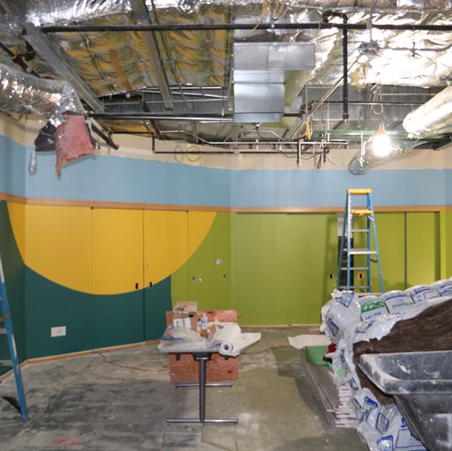 Renovation update: A lot is happening behind the walls in the Kids’ Library—the Storytime Room, Computer Lab and Study Rooms are taking shape! #library #renovation #elmhurstil #preparetobeamazed