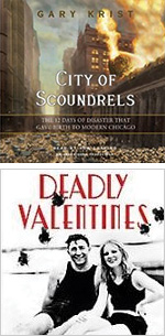 City of Scoundrels and Deadly Valentines book covers